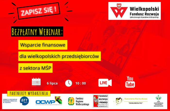 Wsparcie finansowe dla wielkopolskich MŚP | bezpłatny webinar