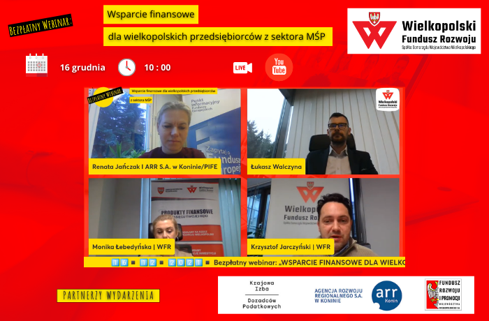WSPARCIE DLA WIELKOPOLSKICH PRZEDSIĘBIORCÓW Z SEKTORA MŚP – WEBINARIUM